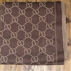 Gucci Brown Monogram Men's Scarf
